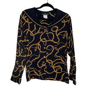 Carole Little Vintage 80s Nautical Avant Garde Unique Button Up Deadstock 12